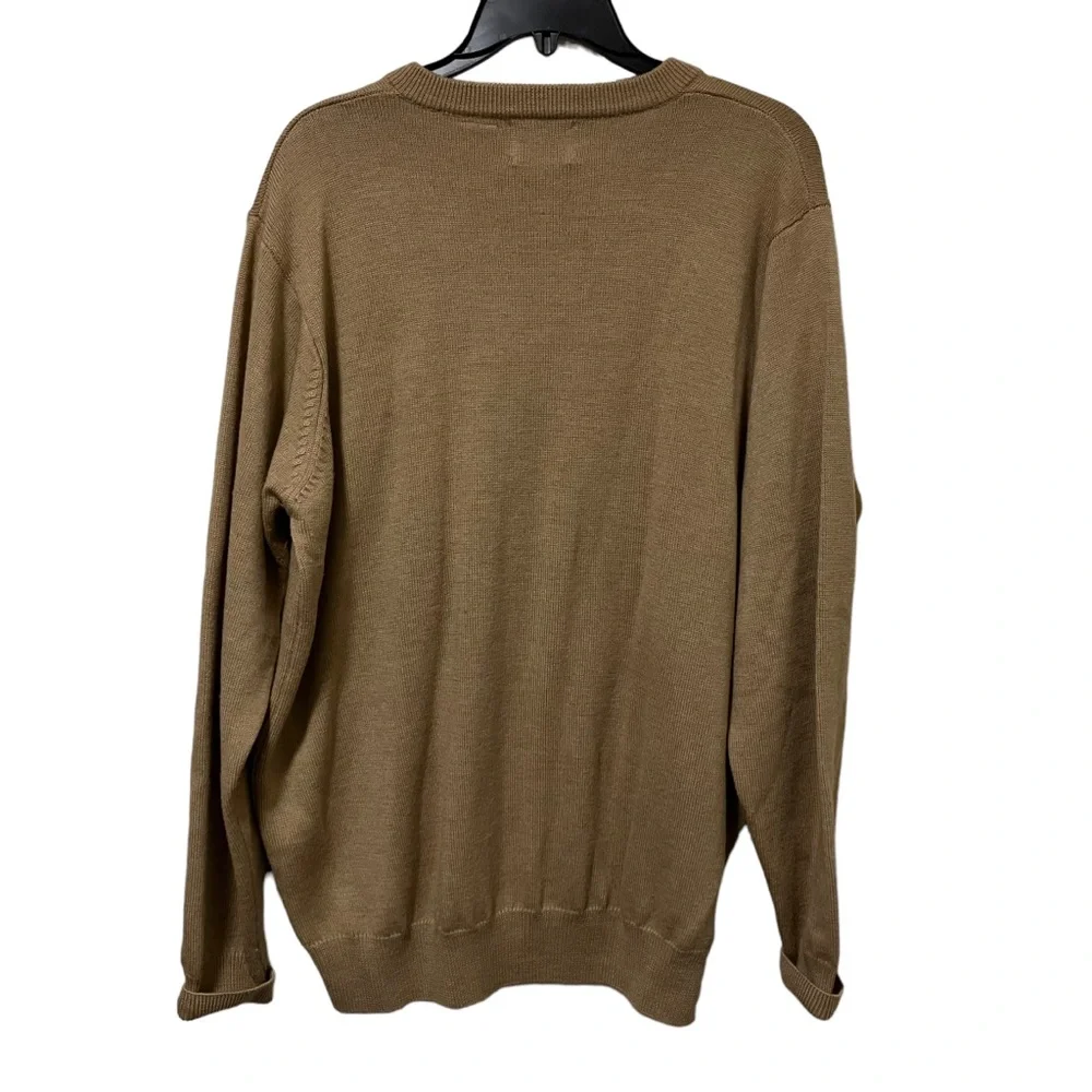 Viyella Merino Wool Tan V-Neck Sweater